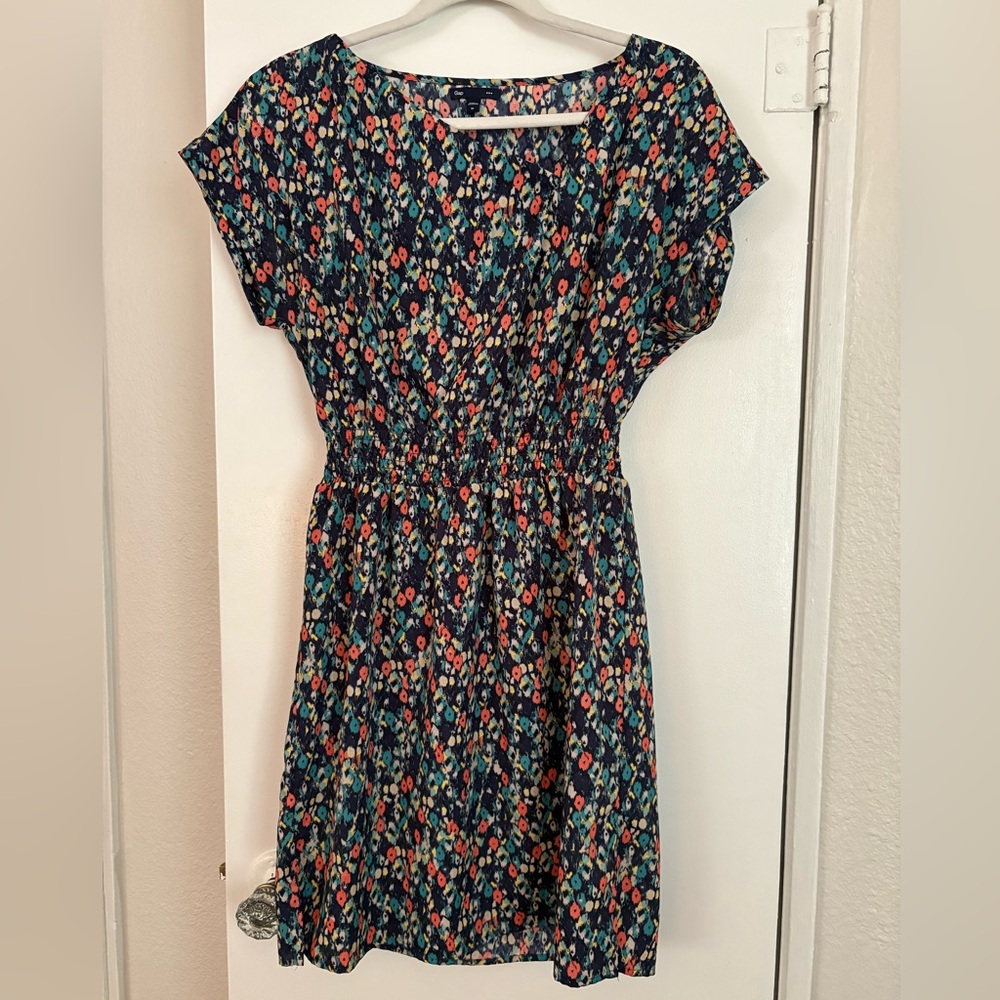Gap Floral Print Short Sleeve Dress